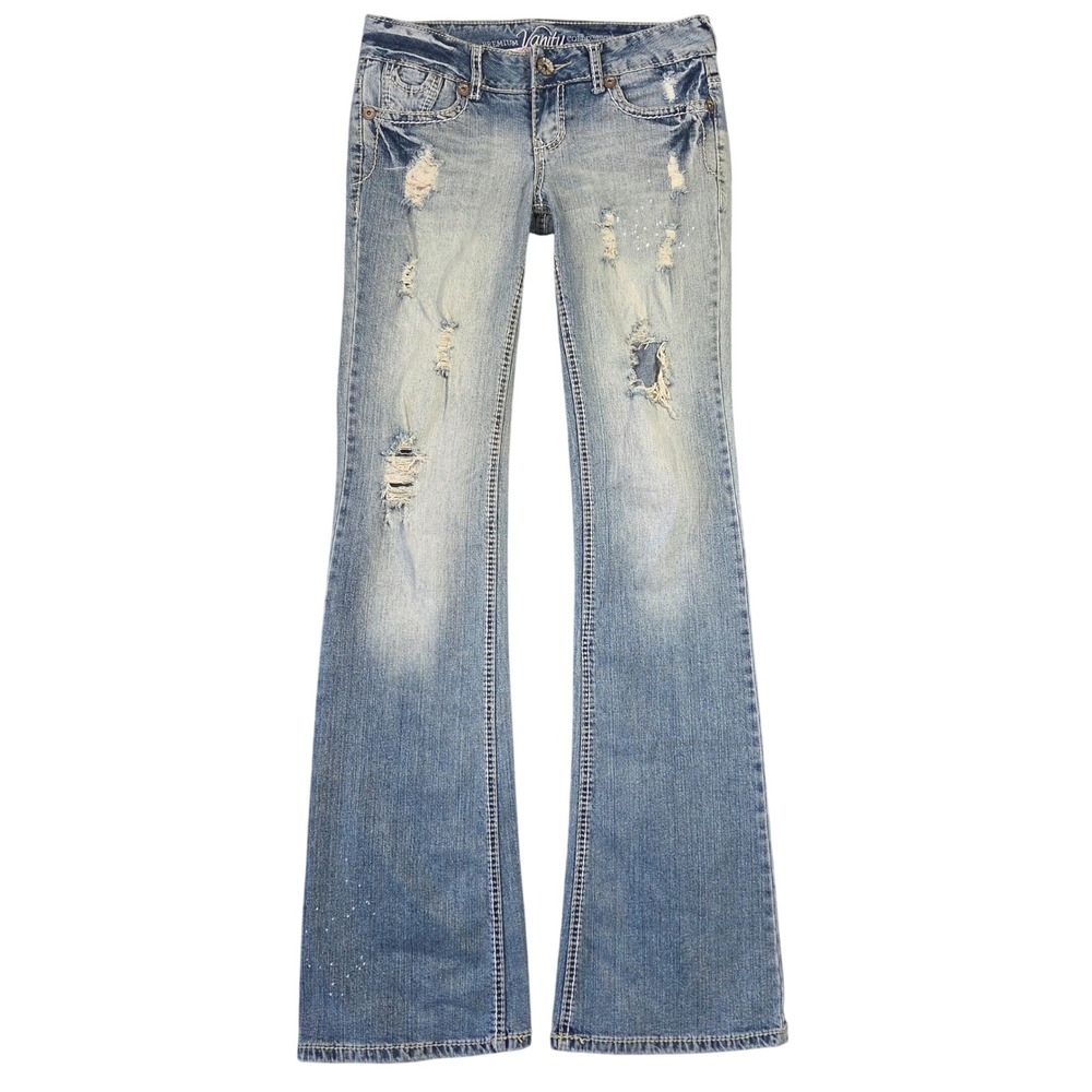Vanity Premium Collection Distressed Bootcut Jeans Y2k Low Rise 26 Bratz 2000s